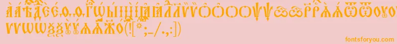 Czcionka Orthodox.TtUcs8Caps – pomarańczowe czcionki na różowym tle