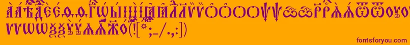 Police Orthodox.TtUcs8Caps – polices violettes sur fond orange