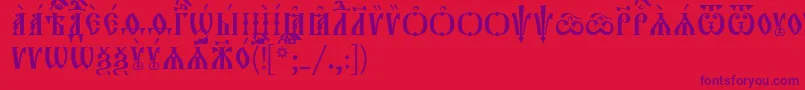 Orthodox.TtUcs8Caps Font – Purple Fonts on Red Background