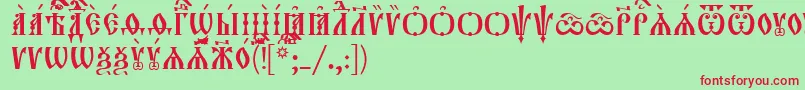 Orthodox.TtUcs8Caps Font – Red Fonts on Green Background