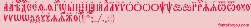 フォントOrthodox.TtUcs8Caps – ピンクの背景に赤い文字
