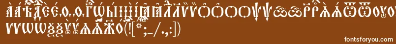 Orthodox.TtUcs8Caps Font – White Fonts on Brown Background