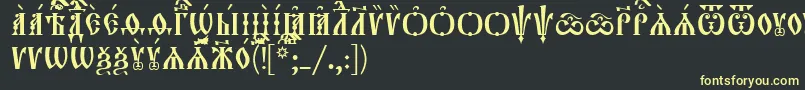 フォントOrthodox.TtUcs8Caps – 黒い背景に黄色の文字