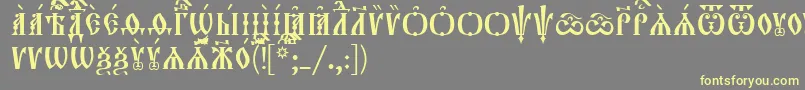 Orthodox.TtUcs8Caps Font – Yellow Fonts on Gray Background