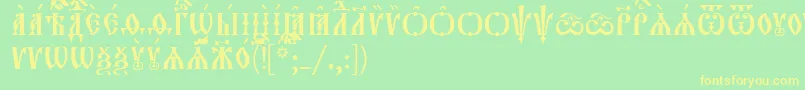 Orthodox.TtUcs8Caps Font – Yellow Fonts on Green Background