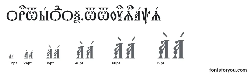 Размеры шрифта Orthodox.TtUcs8Caps
