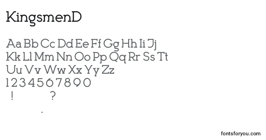 Schriftart KingsmenD – Alphabet, Zahlen, spezielle Symbole