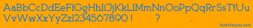 KingsmenD-Schriftart – Blaue Schriften auf orangefarbenem Hintergrund