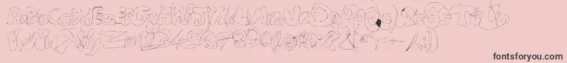 Fastype-Schriftart – Schwarze Schriften auf rosa Hintergrund