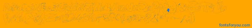 Fastype Font – Blue Fonts on Orange Background