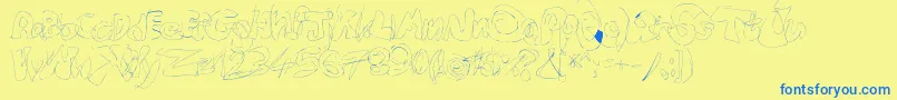 Fastype Font – Blue Fonts on Yellow Background