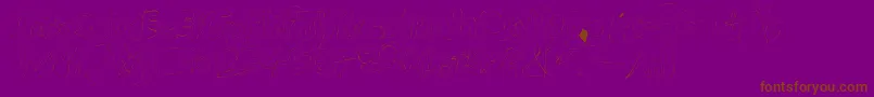Fonte Fastype – fontes marrons em um fundo roxo