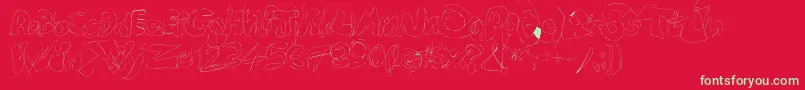 Fastype Font – Green Fonts on Red Background