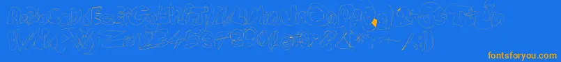 Fastype-fontti – oranssit fontit sinisellä taustalla