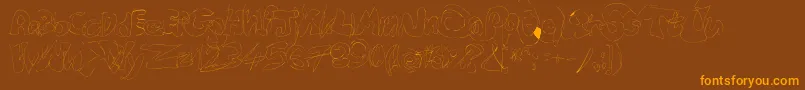 Fastype-fontti – oranssit fontit ruskealla taustalla
