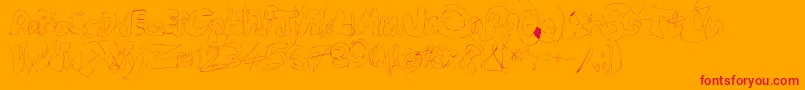 Fastype Font – Red Fonts on Orange Background