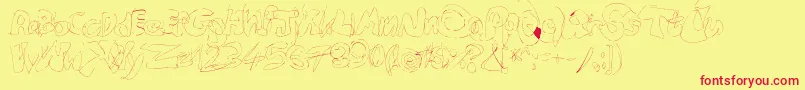 Fastype Font – Red Fonts on Yellow Background
