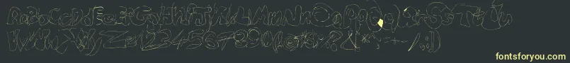 Fastype-Schriftart – Gelbe Schriften auf schwarzem Hintergrund