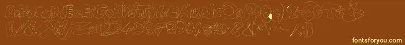 Fastype Font – Yellow Fonts on Brown Background