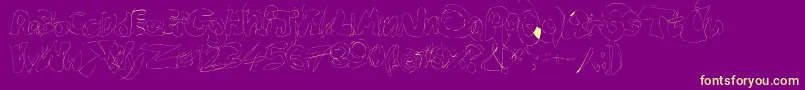 Fonte Fastype – fontes amarelas em um fundo roxo
