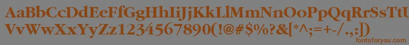 フォントAggar8 – 茶色の文字が灰色の背景にあります。