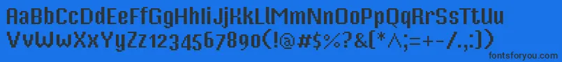 Шрифт MisterPixel16PtOldStyleFigure – чёрные шрифты на синем фоне