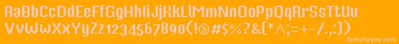 MisterPixel16PtOldStyleFigure Font – Pink Fonts on Orange Background