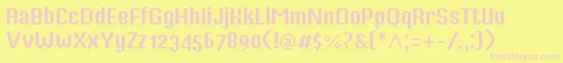 MisterPixel16PtOldStyleFigure Font – Pink Fonts on Yellow Background