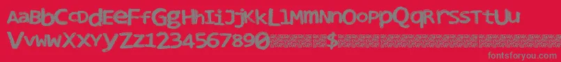 Clubnight Font – Gray Fonts on Red Background