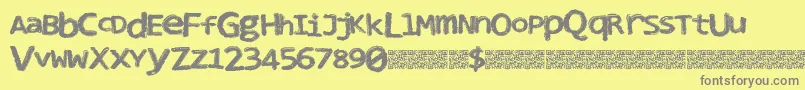 Clubnight Font – Gray Fonts on Yellow Background