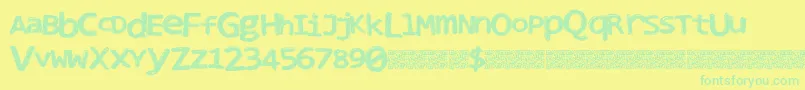 Clubnight Font – Green Fonts on Yellow Background