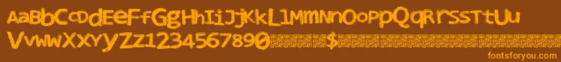 Clubnight Font – Orange Fonts on Brown Background