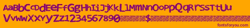 Clubnight Font – Purple Fonts on Orange Background