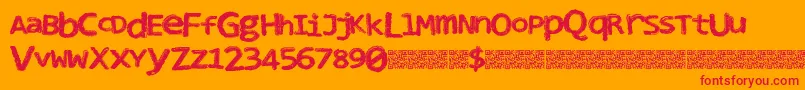 Clubnight Font – Red Fonts on Orange Background