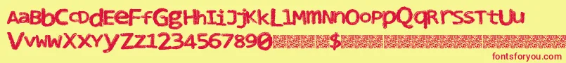 Clubnight Font – Red Fonts on Yellow Background