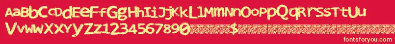 Clubnight Font – Yellow Fonts on Red Background