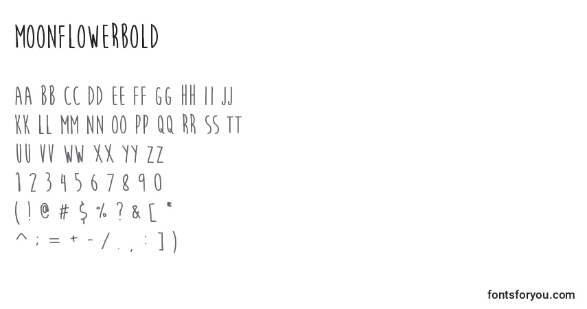 Шрифт MoonFlowerBold – алфавит, цифры, специальные символы