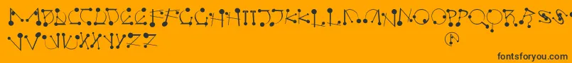 Strokesnbullets Font – Black Fonts on Orange Background