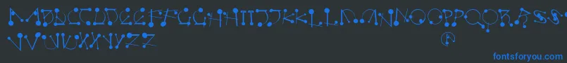 Strokesnbullets Font – Blue Fonts on Black Background
