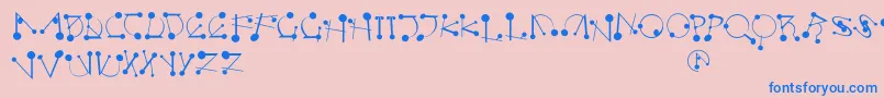 Strokesnbullets-Schriftart – Blaue Schriften auf rosa Hintergrund