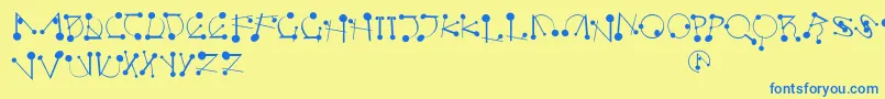 Strokesnbullets Font – Blue Fonts on Yellow Background