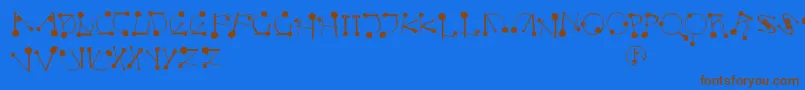 Strokesnbullets Font – Brown Fonts on Blue Background