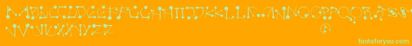 Strokesnbullets Font – Green Fonts on Orange Background
