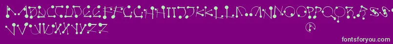 Strokesnbullets Font – Green Fonts on Purple Background