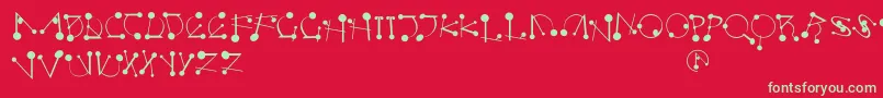 フォントStrokesnbullets – 赤い背景に緑の文字