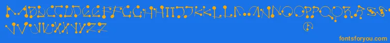 Strokesnbullets Font – Orange Fonts on Blue Background