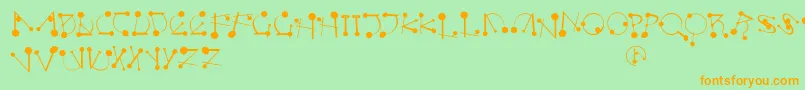 Strokesnbullets Font – Orange Fonts on Green Background