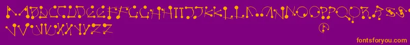 Strokesnbullets-fontti – oranssit fontit violetilla taustalla
