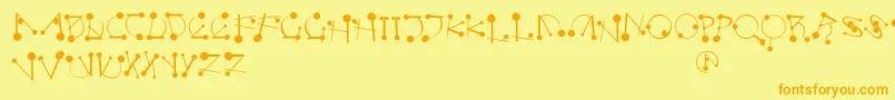 Strokesnbullets Font – Orange Fonts on Yellow Background