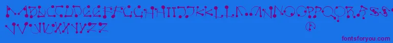 Strokesnbullets Font – Purple Fonts on Blue Background